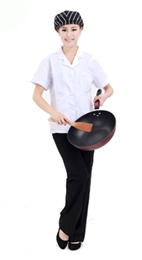 武汉服装厂家定做星巴克夏季短袖男女厨师服 餐饮酒店糕点房厨师服定做