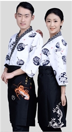 厂家定做韩式厨师服短袖 日本料理服寿司服 男女  餐饮茶楼服务员工作装 日式和服